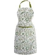 CPC Cotton Floral Kitchen Apron for women with Pocket and Adjustable Neck Ties. Apron for Women M...