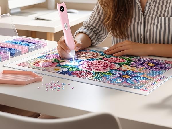 Electric Diamond Art Pen with Light