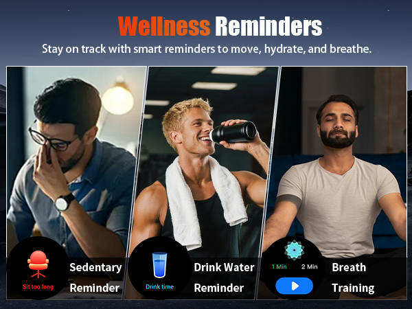 Health Alerts Drink Water Reminders Sedentary Reminders and Women’s Health Reminders