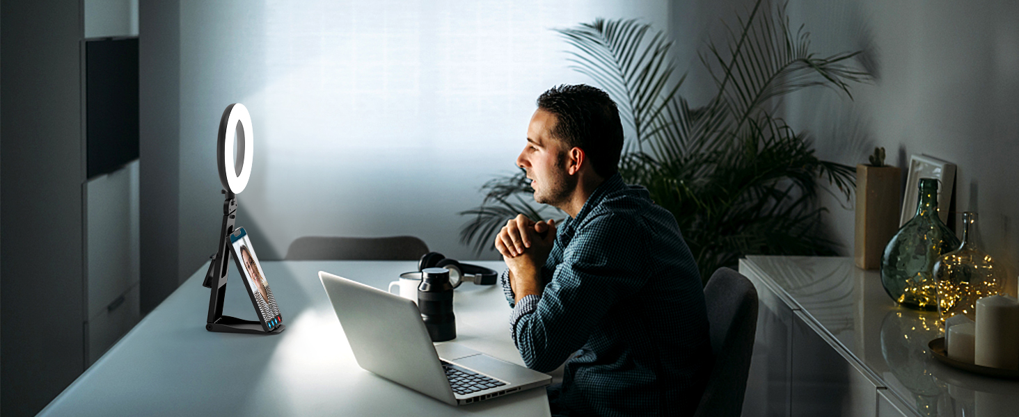 ring light computer aro de luz phone content influencer monitor small selfie zoom laptop webcam vide