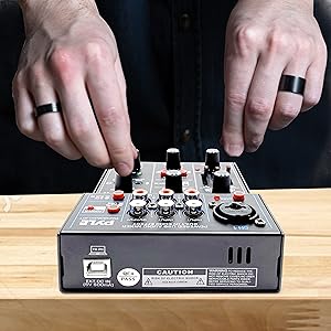 Professional Wireless DJ Audio Mixer - 3-Channel Bluetooth DJ Controller Sound Mixer w/USB Audio