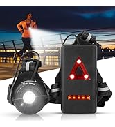 West Biking Night Running Lights, USB Rechargeable Chest Light with 90° Adjustable Beam Angle, 50...