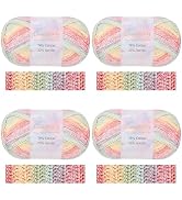 Coopay Gradient Cake Yarn, 78% Cotton Ombre Yarn for Crochet/Knitting, 101 | 4 Pack 3.53oz/100g E...