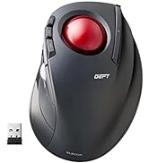 ELECOM DEFT Trackball Mouse, 2.4GHz Wireless, Finger Control, 8-Button Function, Ergonomic Design...