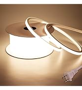 BENLUN AC 110V LED Neon Strip Light 32.8FT, 3000K Warm White Led Rope Lights Outdoor Silicone Wat...