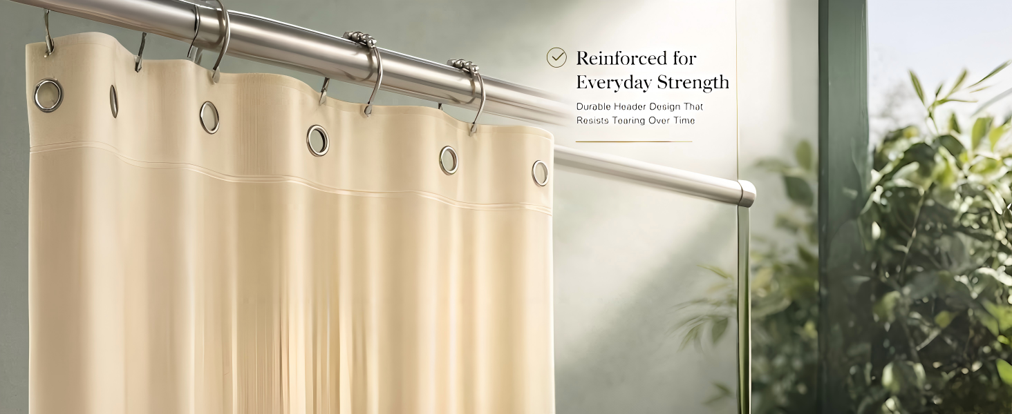 beige shower curtain liner waterproof bath liner PEVA plastic shower curtain transparent