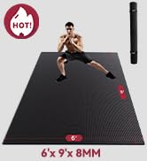 HAPBEAR Extra Large Exercise Mat-7'x5'/6'x8'/6'x9'x8mm(1/3 inch),Non-Slip, Ultra Durable, Thick W...