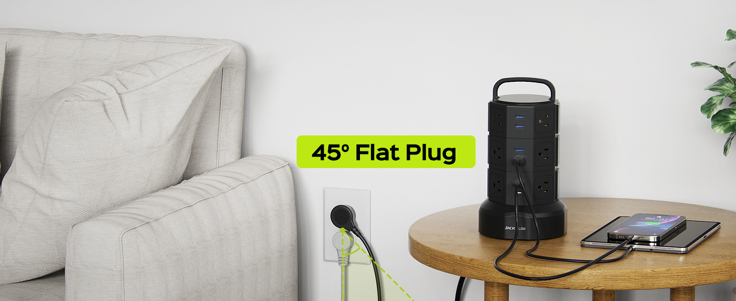 45° flat plug