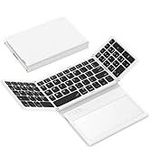 GEODMAER Foldable Bluetooth Keyboard, Portable Full Size Folding Keyboard with Large Touchpad, Nu...