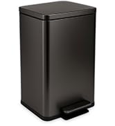 Simpli-Magic 50 Liter / 13.2 Gallon Soft-Close, Smudge Resistant Trash Can with Foot Pedal and Bu...