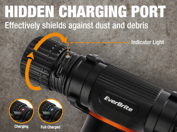 Hidden charging port: Effectively shields against dust and debris