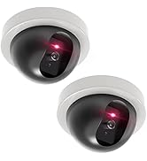 WALI Dummy Fake Security CCTV Dome Camera with Flashing Red LED Light with Security Alert Sticker...