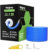 Veigrvy Cat 6 Ethernet Cable 1000 ft Bulk, 23AWG 550MHz Solid CCA UTP Cat 6 Cable with 60 Rj45 Co...