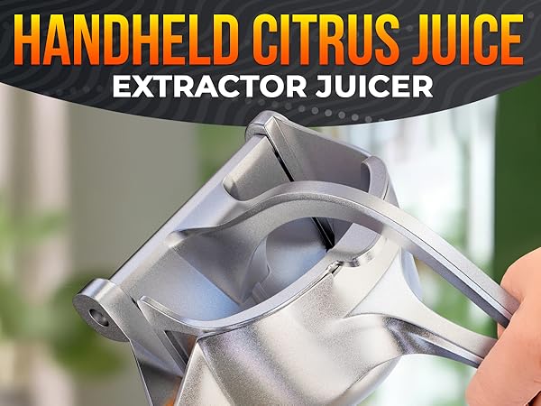 Bar Juicer shown with metal press design for squeezing lemons, citruces and limes