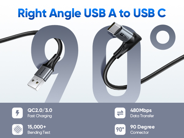 90 degree usb to usb c cable