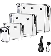 Lermende 4 Pack Clear Bogg Bag Zipper Inner Pouch with Hook and Keychain, Bogg Bag Accessories In...