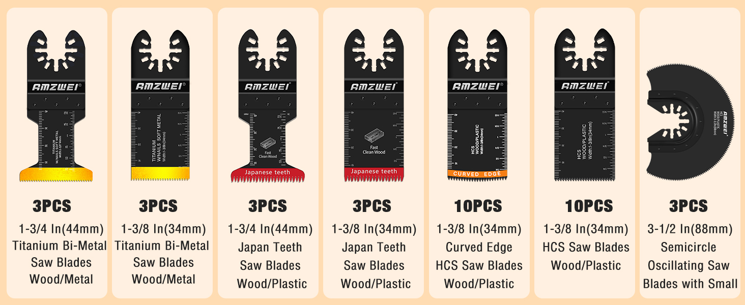 7 types oscillating saw blades