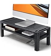 HUANUO Monitor Stand Computer Riser, Monitor Stand for Desk with Adjustable Height and 2 Platform...