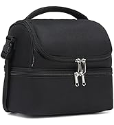 FlowFly Double Decker Cooler Insulated Lunch Bag Large Tote for Boys, Girls, Men, Women, With Adj...