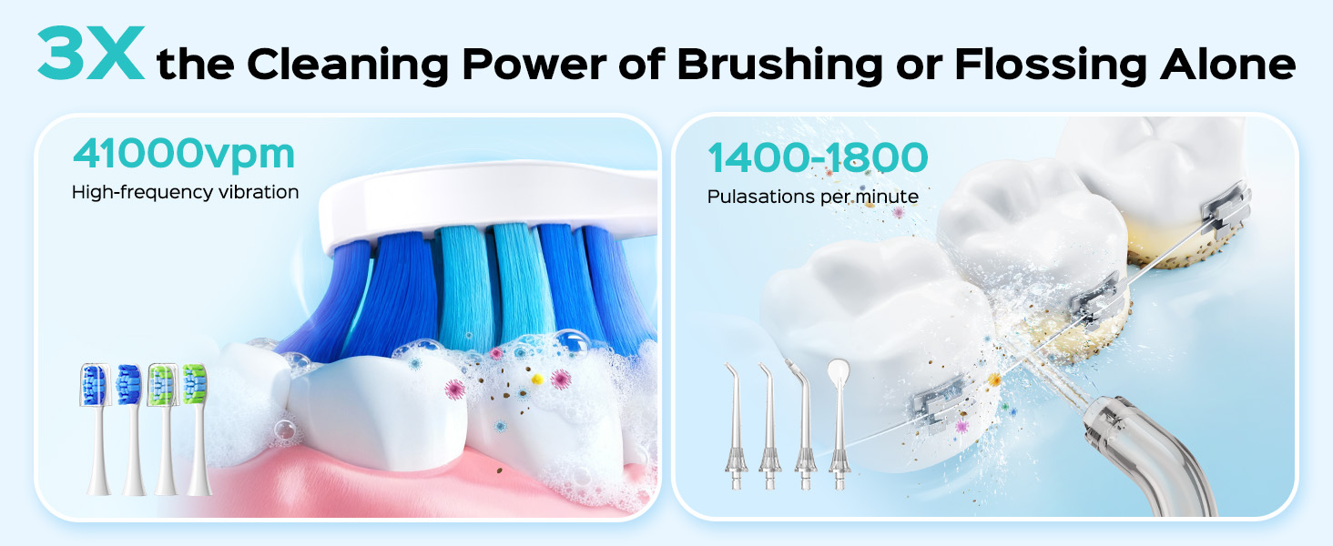 electric toothbrush with water flosser