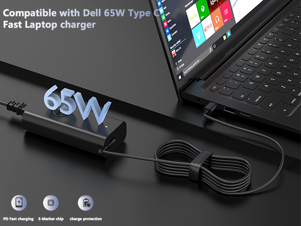 Compatible with dell 65w usb c charger