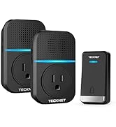 TECKNET Wireless Doorbell, Self-Powered Doorbell, 0-110db Plug-through Wireless Doorbell Ringer f...
