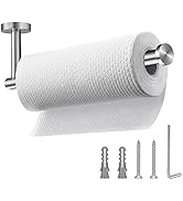 Brushed Nickel Paper Towel Holder,Under Kitchen Cabinet Towel Paper Rack,Wall Mounted Round SUS30...