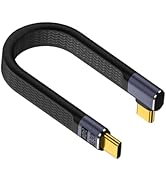 Poyiccot 240W Short USB C to USB C Cable (5inch), Right Angle USB C Cable 40Gbps, Flat USB C High...