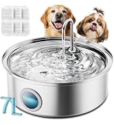 oneisall Dog Water Fountain for Large Dogs,7L/230oz/1.8G Stainless Steel Dog Fountain Super Quiet...