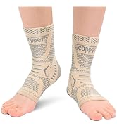 INDEEMAX Copper Infused Ankle Brace for Sprained Ankle, Ankle Compression Sleeve Ankle Support fo...