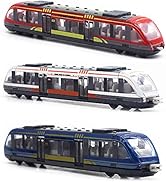 OTONOPI Toy Train Set High Speed Locomotive Engine Die Cast Model Car Sliding Linked Subway Bulle...