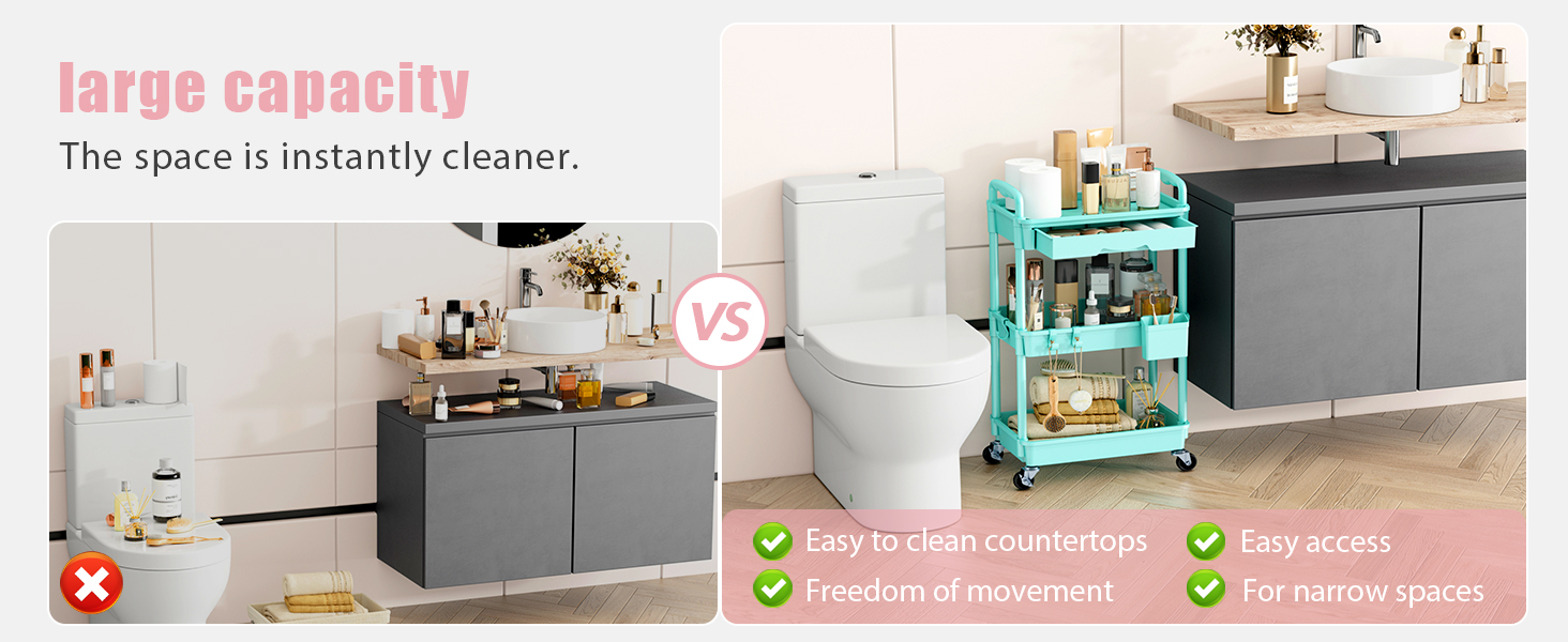 carts with wheels have efficient storage