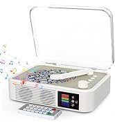 CD Player Portable with Stereo Speakers Desktop Bluetooth CD Player for Home Rechargeble Battery ...