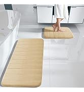 Yimobra Large Memory Foam Bathroom Mat 2 Pieces Set, Non Slip - Super Water Absorption Soft Bath ...