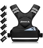 BAGAIL Adjustable Weighted Vest, 4-10lb/12-18lb/20-32lb Rucking Vest for Women &amp; Men with 6 Weigh...