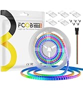FCOB 9.84FT WS2812B IC RGB COB LED Strip 160LED/m, 3 Pin 5V Individual Addressable Dream Color 48...