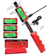 GODSEON 6" Digital Caliper, USB-C Rechargeable Backlight LCD ±0.001" Accuracy, Inch/mm/Fraction U...