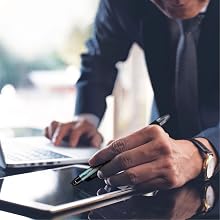 Photo shows person using G2 MultiFunction Stylus on a tablet