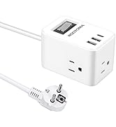 Germany France European Travel Plug Adapter, ROOTOMA Type E F Plug Adapter with 3 USB, Plug Adapt...