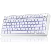 SOLAKAKA A75 Wireless Gaming Keyboard with Multifunction Knob, BT5.0/2.4GHz/USB-C, 75% Mechanical...