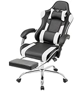 NEWBULIG Computer Gaming Desk Chair - High Back Ergonomic Lumbar Support with Footrest and Headre...
