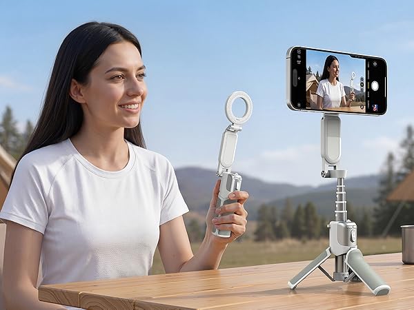 phone camera grip handle smartphone mobile selfie stick tripod for iphone 16 17 pro max