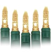 wominoy 71 FT 140 LED Warm White Christmas Lights Outdoor- 2 Pack M5 LED Christmas Lights Outdoor...