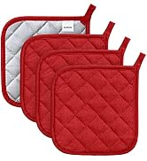 Joyhalo 4 Pack Pot Holders for Kitchen Heat Resistant Pot Holders Sets Oven Hot Pads Terry Cloth ...