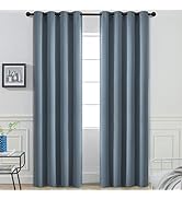 Yakamok 84 Inch Length Blackout Curtains for Bedroom, Room Darkening Thermal Insulated Solid Grom...