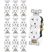 AIDA Duplex Receptacle Wall Outlet, 20Amp 125V Wall Outlet, Residential, 3-Wire, Self-Grounding, ...