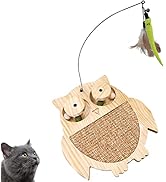 Petest Cat Scratcher Board Natural Sisal Cat Scratch Mat with Interactive Toy and Catnip Balls, C...