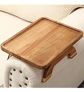 SINWANT Couch Arm Table,Acacia Wood Sofa Arm Rest Tray for Couch,13.78" Foldable Couch Armrest Tr...
