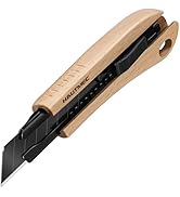 HAUTMEC 18mm Wooden Handle Retractable Utility Knife Autolock and Snap off with SK2H Ultra Sharp ...