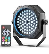 DazzlingStage Rechargeable Strobe Lights, 60 LED RGB Mini Stage Lights, 30W Battery Powered Strob...